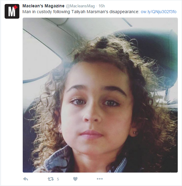 Photo of the girl reported kidnapped, now believed to be dead.