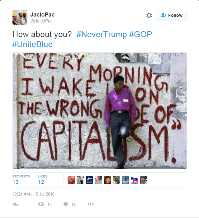 "Every morning I wake up on the wrong side of Capitalism"